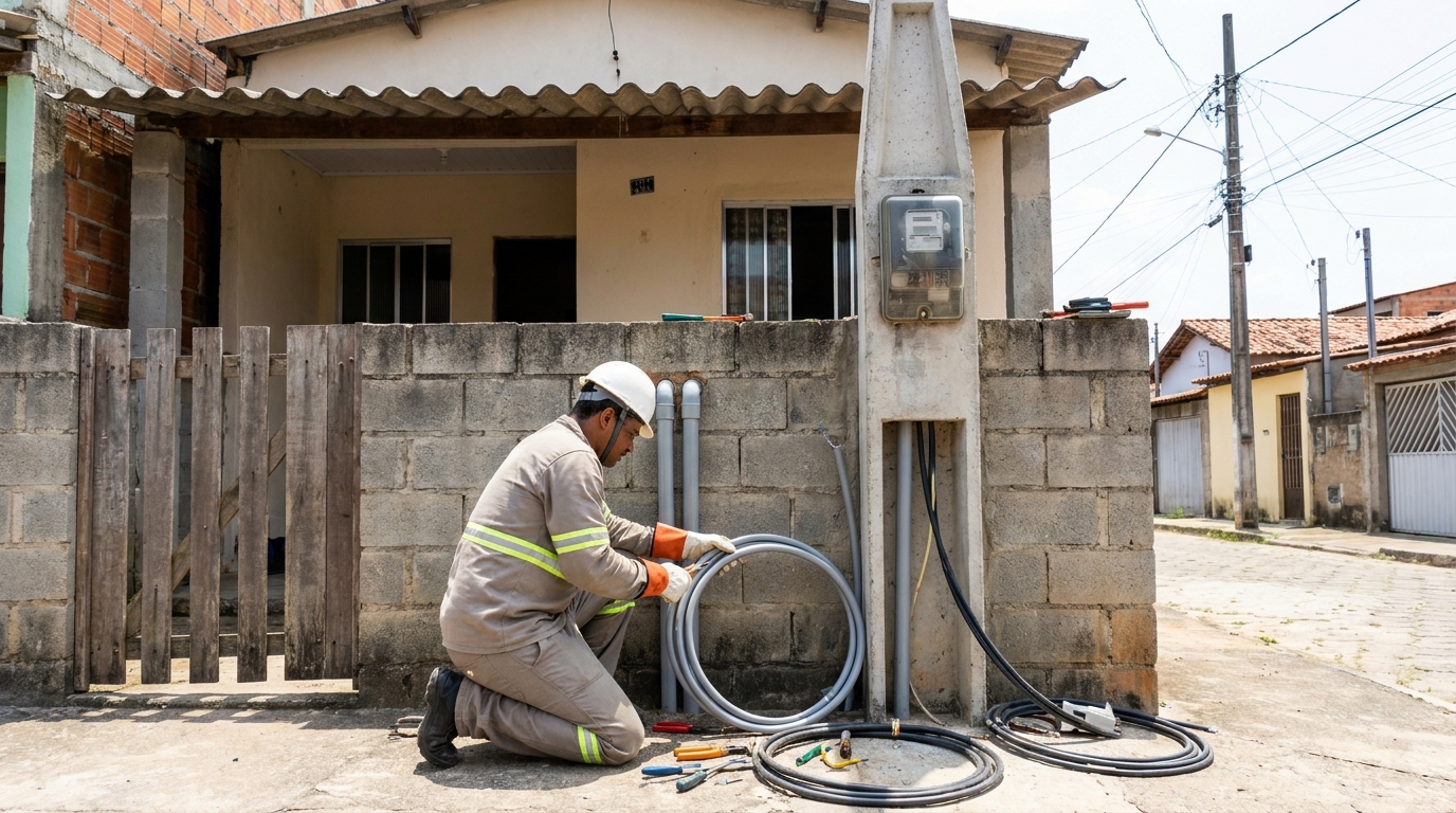 Instalação de Poste Padrão em Itajaí‑SC
